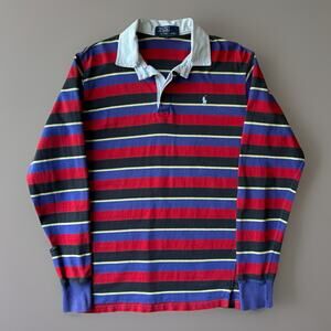Vintage Polo Ralph Lauren Rugby Shirt L Multicolor Striped New York Streetwear